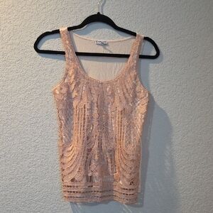 Express Blush Lace Tank Top